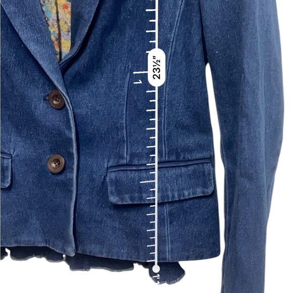 RACHEL Rachel Roy Denim Peplum Style Two Button Blazer size small - Picture 4 of 13